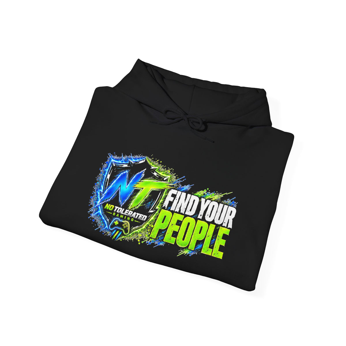 NoTolerated Find Your People Black Gaming Graphic Hoodie