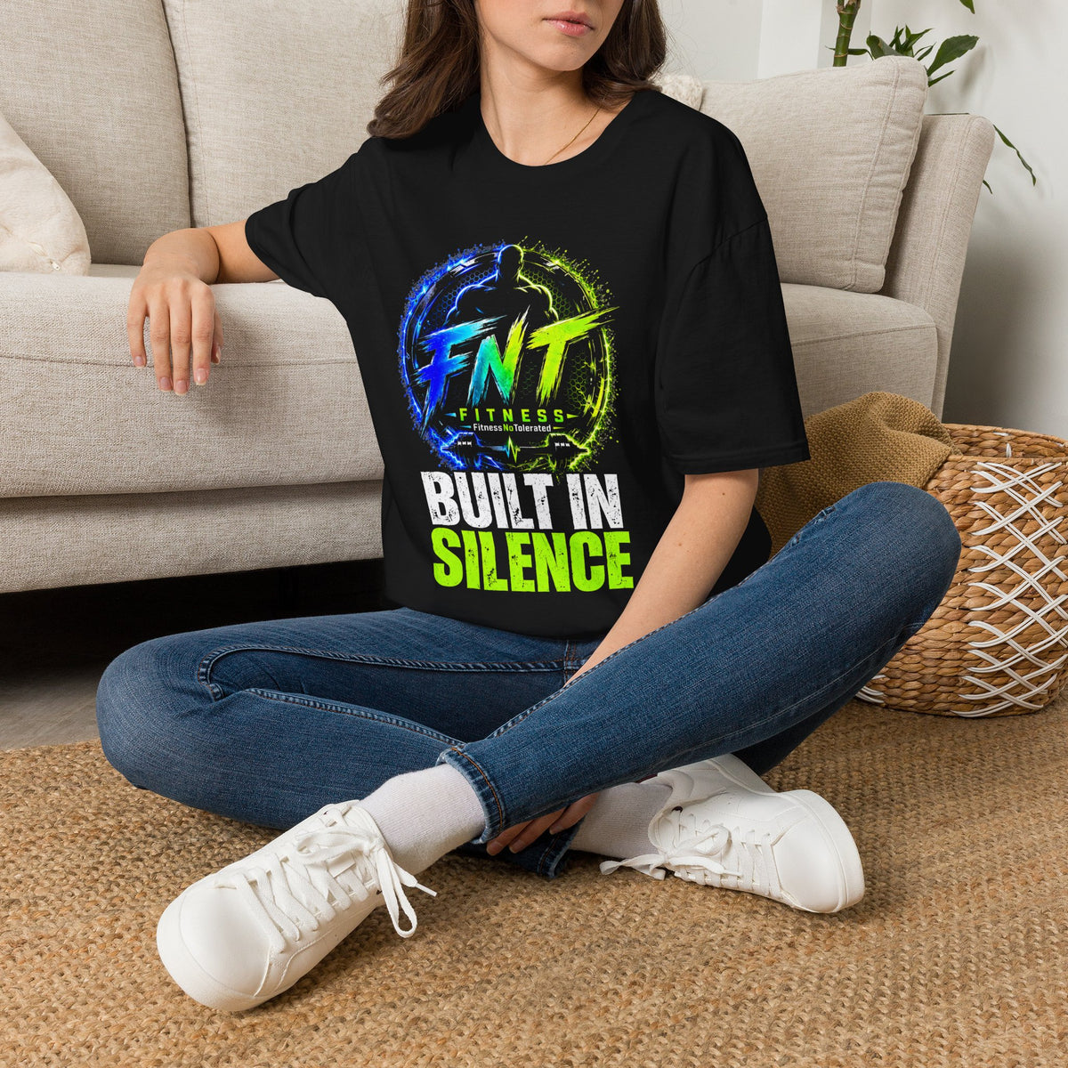 FitnessNoTolerated Built in Silence Black Graphic T-Shirt